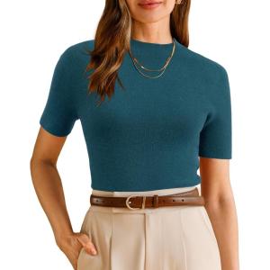 imageArachampCloz Womens Wool Blend Spring Seamless Rip Resistant Tops Opaque Business Casual ShirtsDark Blue