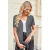 imageArachampCloz Womens Wool Blend Short Sleeve Lightweight Cardigan Business Casual Summer Sweaters TopsDark Gray