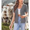 imageArachampCloz Womens Wool Blend Short Sleeve Lightweight Cardigan Business Casual Summer Sweaters TopsDark Gray