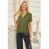 imageArachampCloz Womens Wool Blend Short Sleeve Lightweight Cardigan Business Casual Summer Sweaters TopsGrass Army Green