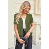 imageArachampCloz Womens Wool Blend Short Sleeve Lightweight Cardigan Business Casual Summer Sweaters TopsGrass Army Green