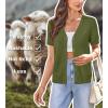 imageArachampCloz Womens Wool Blend Short Sleeve Lightweight Cardigan Business Casual Summer Sweaters TopsGrass Army Green