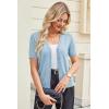 imageArachampCloz Womens Wool Blend Short Sleeve Lightweight Cardigan Business Casual Summer Sweaters TopsLight Blue