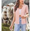 imageArachampCloz Womens Wool Blend Short Sleeve Lightweight Cardigan Business Casual Summer Sweaters TopsLight Pink