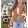 imageArachampCloz Womens Wool Blend Short Sleeve Lightweight Cardigan Business Casual Summer Sweaters TopsMocha Mousse