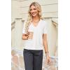 imageArachampCloz Womens Wool Blend Short Sleeve Lightweight Cardigan Business Casual Summer Sweaters TopsOffwhite