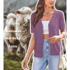imageArachampCloz Womens Wool Blend Short Sleeve Lightweight Cardigan Business Casual Summer Sweaters TopsPurple