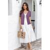 imageArachampCloz Womens Wool Blend Short Sleeve Lightweight Cardigan Business Casual Summer Sweaters TopsPurple