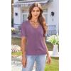 imageArachampCloz Womens Wool Blend Short Sleeve Lightweight Cardigan Business Casual Summer Sweaters TopsPurple