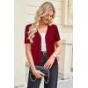 imageArachampCloz Womens Wool Blend Short Sleeve Lightweight Cardigan Business Casual Summer Sweaters TopsRed