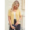 imageArachampCloz Womens Wool Blend Short Sleeve Lightweight Cardigan Business Casual Summer Sweaters TopsYellow