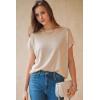 imageArachampCloz Womens Wool Blend Short Sleeve Oversized Sweater Business Casual Tops Summer 2026Apricot