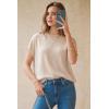 imageArachampCloz Womens Wool Blend Short Sleeve Oversized Sweater Business Casual Tops Summer 2026Apricot