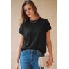 imageArachampCloz Womens Wool Blend Short Sleeve Oversized Sweater Business Casual Tops Summer 2026Black