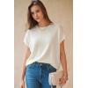 imageArachampCloz Womens Wool Blend Short Sleeve Oversized Sweater Business Casual Tops Summer 2026Offwhite