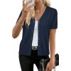 imageArachampCloz Womens Wool Blend Short Sleeve Lightweight Cardigan Business Casual Summer Sweaters TopsNavy