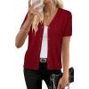 imageArachampCloz Womens Wool Blend Short Sleeve Lightweight Cardigan Business Casual Summer Sweaters TopsRed