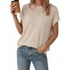 imageArachampCloz Womens Wool Blend Short Sleeve Oversized Sweater Business Casual Tops Summer 2026Apricot