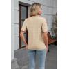 imageArachampCloz Womens Lightweight Blouse Short Sleeve Crew Neck Sweaters Business Casual Tops Spring Summer Outfits 2026Apricot and Dark Red