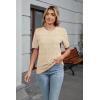 imageArachampCloz Womens Lightweight Blouse Short Sleeve Crew Neck Sweaters Business Casual Tops Spring Summer Outfits 2026Apricot and Dark Red