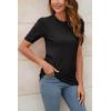 imageArachampCloz Womens Lightweight Blouse Short Sleeve Crew Neck Sweaters Business Casual Tops Spring Summer Outfits 2026Black