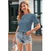 imageArachampCloz Womens Lightweight Blouse Short Sleeve Crew Neck Sweaters Business Casual Tops Spring Summer Outfits 2026Dusty Blue