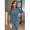 imageArachampCloz Womens Lightweight Blouse Short Sleeve Crew Neck Sweaters Business Casual Tops Spring Summer Outfits 2026Dusty Blue