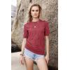 imageArachampCloz Womens Lightweight Blouse Short Sleeve Crew Neck Sweaters Business Casual Tops Spring Summer Outfits 2026Dusty Red