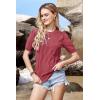 imageArachampCloz Womens Lightweight Blouse Short Sleeve Crew Neck Sweaters Business Casual Tops Spring Summer Outfits 2026Dusty Red