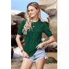 imageArachampCloz Womens Lightweight Blouse Short Sleeve Crew Neck Sweaters Business Casual Tops Spring Summer Outfits 2026Green