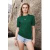 imageArachampCloz Womens Lightweight Blouse Short Sleeve Crew Neck Sweaters Business Casual Tops Spring Summer Outfits 2026Green