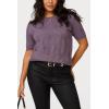 imageArachampCloz Womens Lightweight Blouse Short Sleeve Crew Neck Sweaters Business Casual Tops Spring Summer Outfits 2026Grey Purple