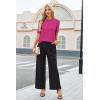 imageArachampCloz Womens Lightweight Blouse Short Sleeve Crew Neck Sweaters Business Casual Tops Spring Summer Outfits 2026Hot Pink
