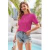 imageArachampCloz Womens Lightweight Blouse Short Sleeve Crew Neck Sweaters Business Casual Tops Spring Summer Outfits 2026Hot Pink