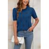 imageArachampCloz Womens Lightweight Blouse Short Sleeve Crew Neck Sweaters Business Casual Tops Spring Summer Outfits 2026Lake Blue