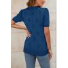 imageArachampCloz Womens Lightweight Blouse Short Sleeve Crew Neck Sweaters Business Casual Tops Spring Summer Outfits 2026Lake Blue