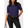 imageArachampCloz Womens Lightweight Blouse Short Sleeve Crew Neck Sweaters Business Casual Tops Spring Summer Outfits 2026Navy