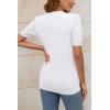 imageArachampCloz Womens Lightweight Blouse Short Sleeve Crew Neck Sweaters Business Casual Tops Spring Summer Outfits 2026Offwhite