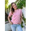 imageArachampCloz Womens Lightweight Blouse Short Sleeve Crew Neck Sweaters Business Casual Tops Spring Summer Outfits 2026Pink