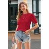 imageArachampCloz Womens Lightweight Blouse Short Sleeve Crew Neck Sweaters Business Casual Tops Spring Summer Outfits 2026Red
