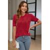 imageArachampCloz Womens Lightweight Blouse Short Sleeve Crew Neck Sweaters Business Casual Tops Spring Summer Outfits 2026Red