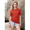 imageArachampCloz Womens Lightweight Blouse Short Sleeve Crew Neck Sweaters Business Casual Tops Spring Summer Outfits 2026Rust