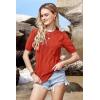 imageArachampCloz Womens Lightweight Blouse Short Sleeve Crew Neck Sweaters Business Casual Tops Spring Summer Outfits 2026Rust