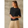 imageArachampCloz Womens Lightweight Blouse Short Sleeve Crew Neck Sweaters Business Casual Tops Spring Summer Outfits 2026Zblack