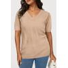 imageArachampCloz Womens Lightweight Spring Summer Sweater Tops Casual Short Sleeve Blouses ShirtsAzapricot 02