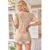 imageArachampCloz Womens Lightweight Spring Summer Sweater Tops Casual Short Sleeve Blouses ShirtsAzapricot 02