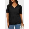 imageArachampCloz Womens Lightweight Spring Summer Sweater Tops Casual Short Sleeve Blouses ShirtsAzblack