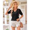 imageArachampCloz Womens Lightweight Spring Summer Sweater Tops Casual Short Sleeve Blouses ShirtsAzblack