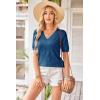 imageArachampCloz Womens Lightweight Spring Summer Sweater Tops Casual Short Sleeve Blouses ShirtsAzdark Blue