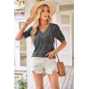 imageArachampCloz Womens Lightweight Spring Summer Sweater Tops Casual Short Sleeve Blouses ShirtsAzdark Grey